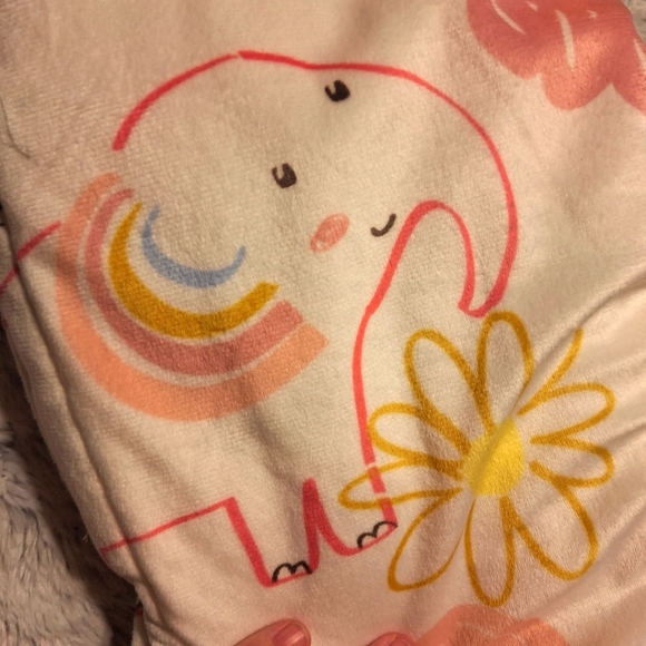 Elephant pillow & blanket set by little chickadees.  Soft, pink, baby gift, baby - Picture 8 of 12